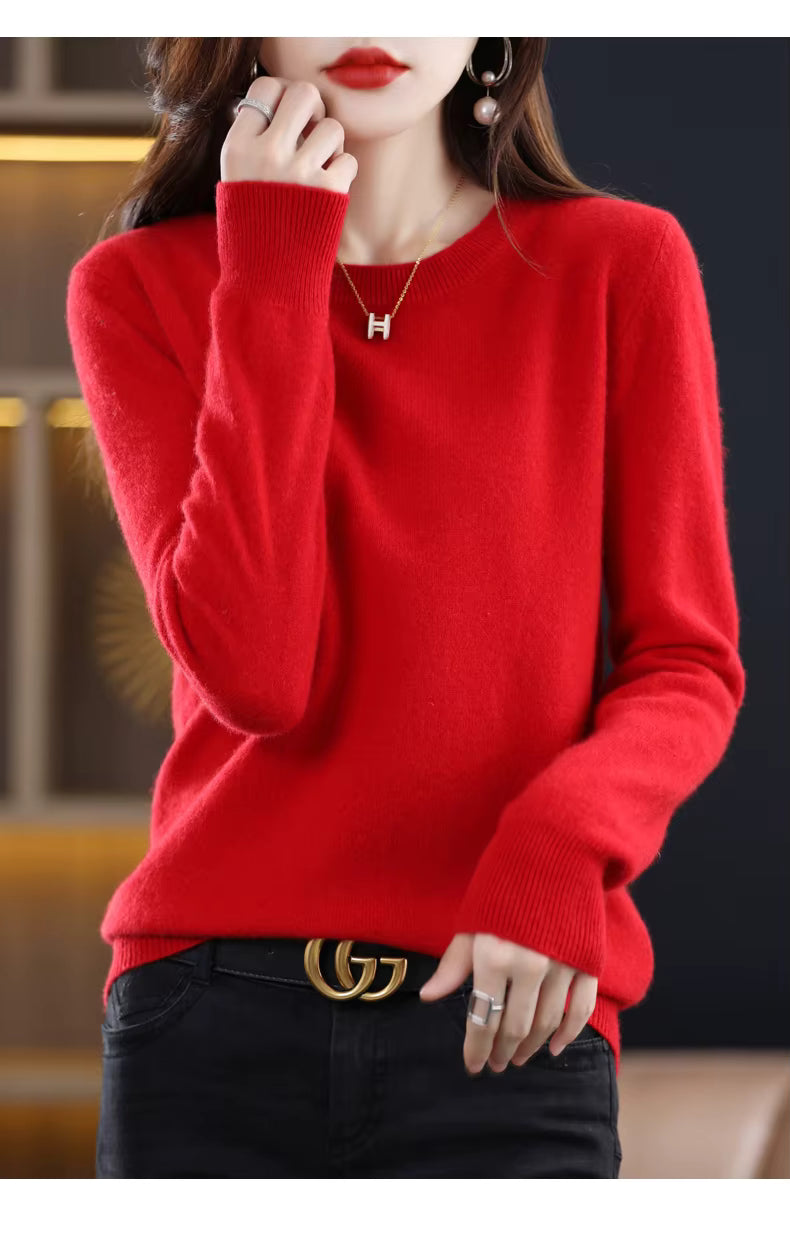 Claire: Camisola de caxemira 100% pura de lã para mulher