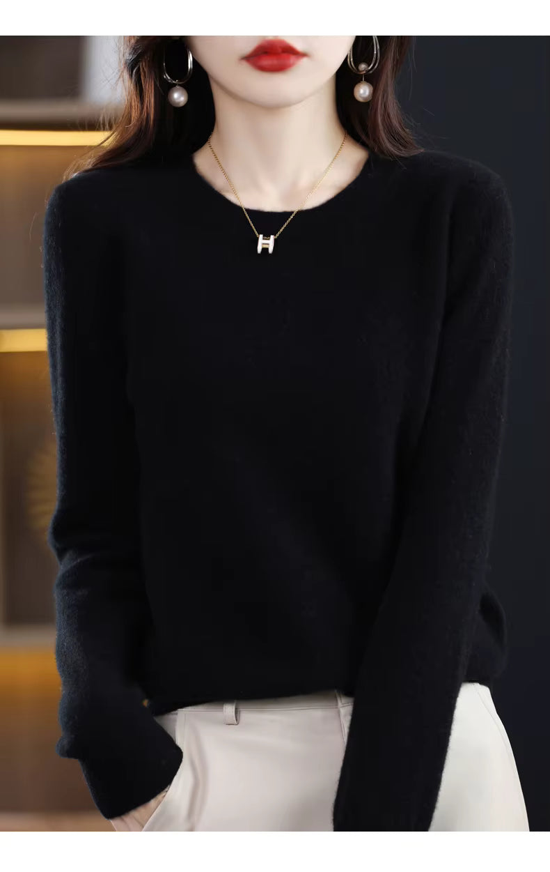 Claire: Camisola de caxemira 100% pura de lã para mulher