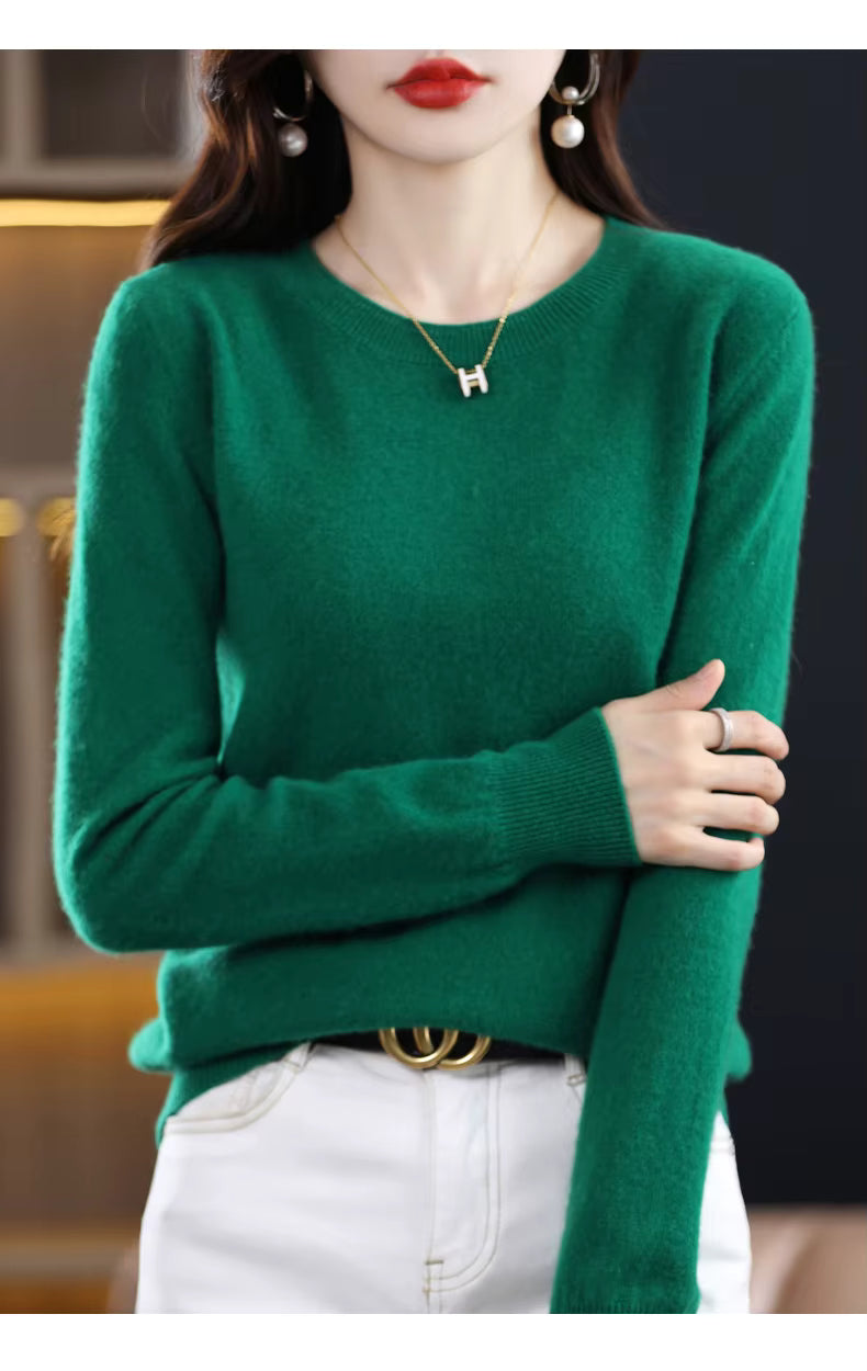 Claire: Camisola de caxemira 100% pura de lã para mulher