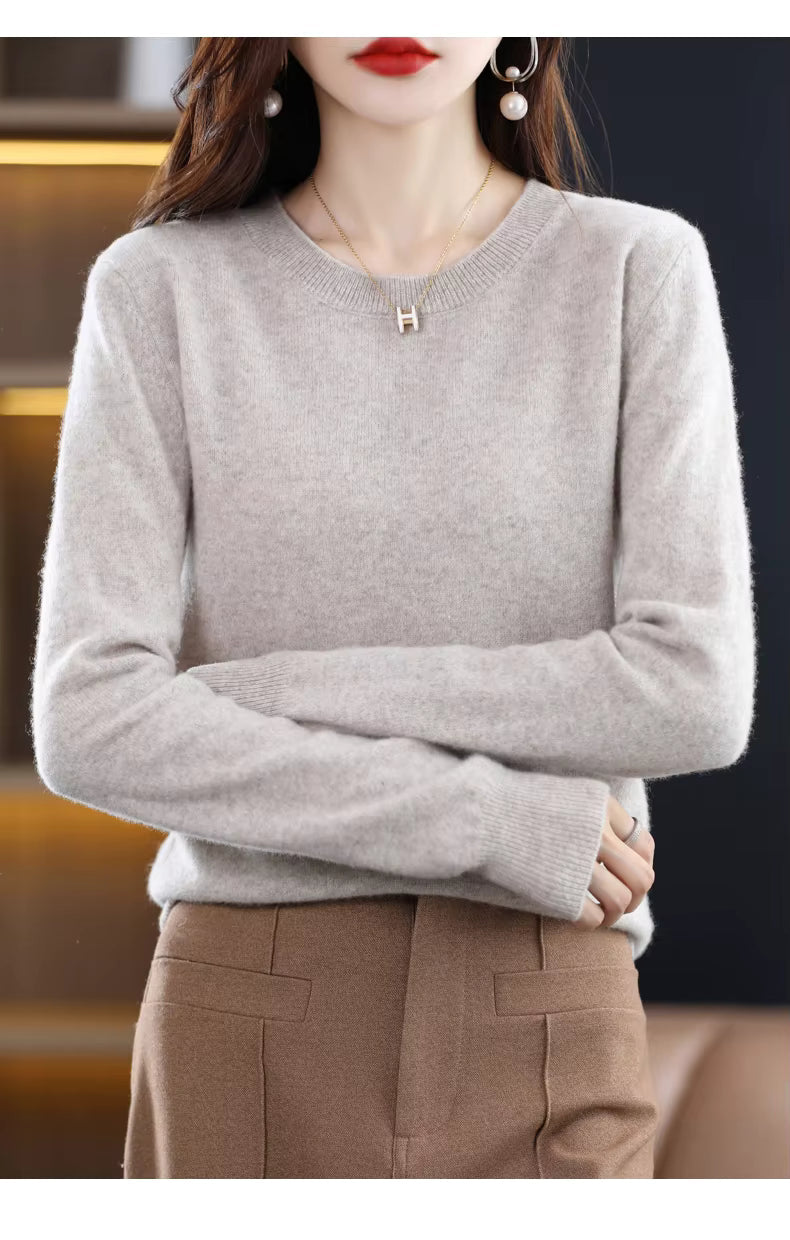 Claire: Camisola de caxemira 100% pura de lã para mulher