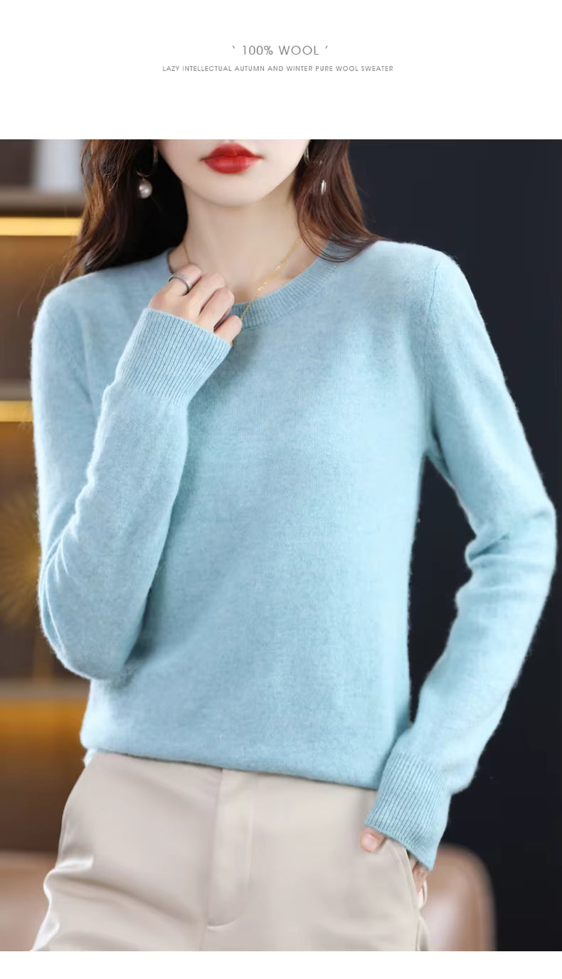 Claire: Camisola de caxemira 100% pura de lã para mulher