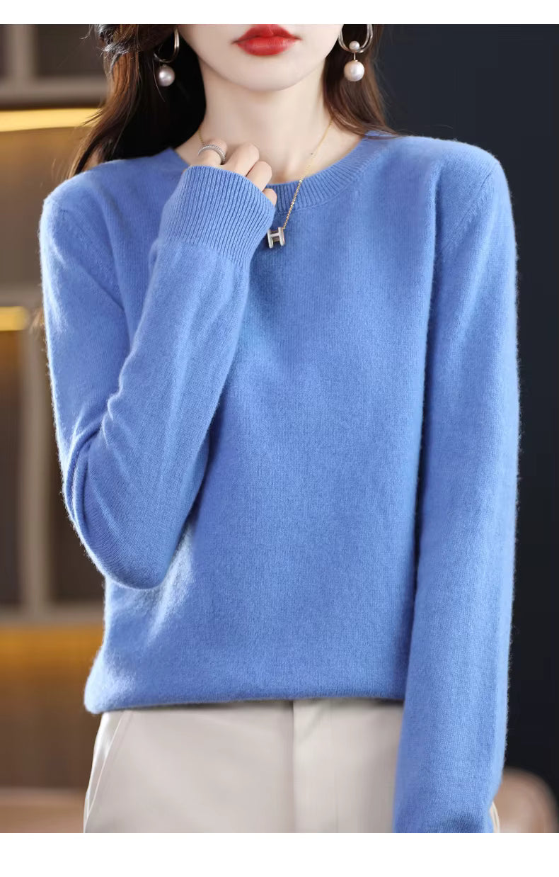 Claire: Camisola de caxemira 100% pura de lã para mulher